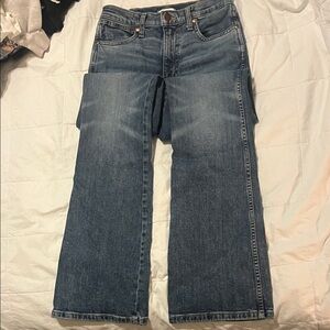 Wrangler High Rise Bootcut Jeans in Classic Blue